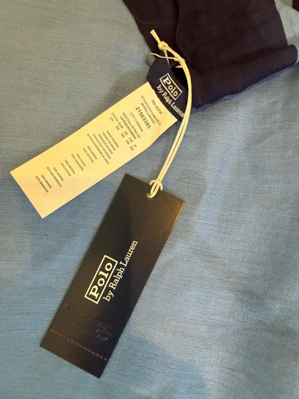 RALPH LAUREN Blue Long Pareo Sarong Swim coverup wrap one size NWT - Picture 7 of 7